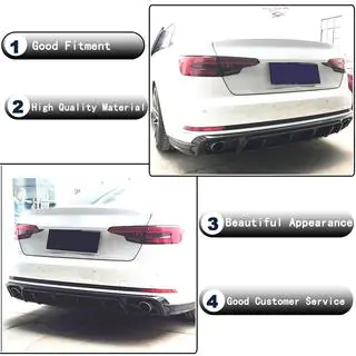 Rear Bumper Diffuser (for S4 2017-2020, Carbon) photo 2