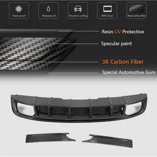 Rear Bumper Diffuser (for S4 2017-2020, Carbon) photo 3