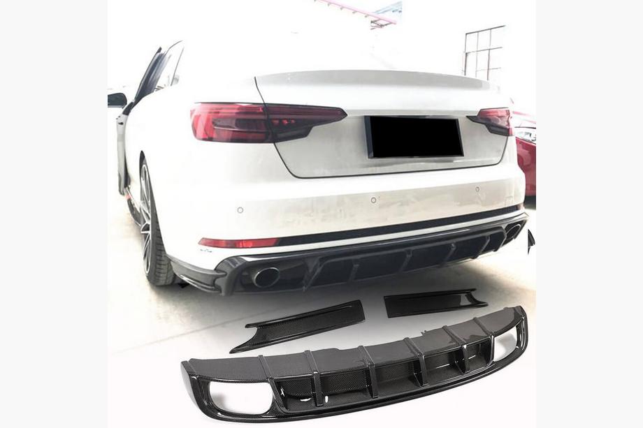 Audi A4 B9 2015-2024 Rear Bumper Diffuser (for S4 2017-2020, Carbon) Image