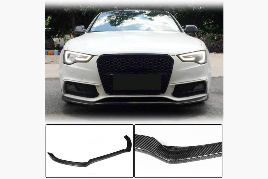 Audi A5 2007-2015 Front Bumper Lip V1 for S-Line 2012-2015, Carbon Image