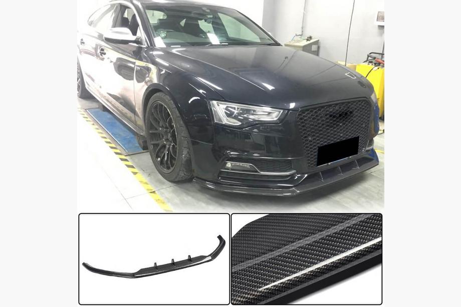 Audi A5 2007-2015 Front Bumper Lip V3 for S-Line 2012-2015 Carbon Image