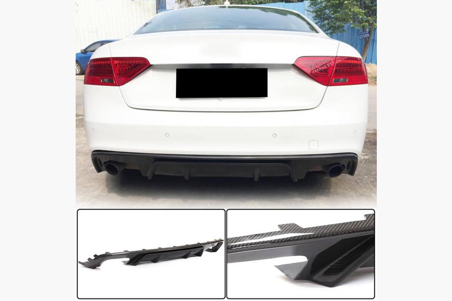 Audi A5 2007-2015 Rear Bumper Diffuser V2 (for S-Line 2012-2015, Carbon) Image