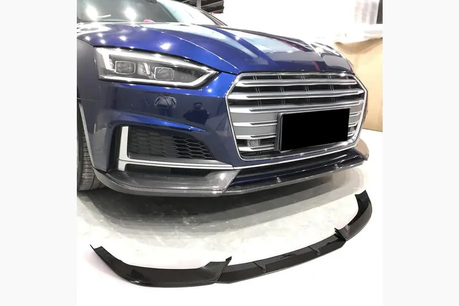 Audi A5 2016-2025 Front Bumper Lip Spoiler (for S-Line Coupe/Cabriolet 2016-2020, Carbon) Image