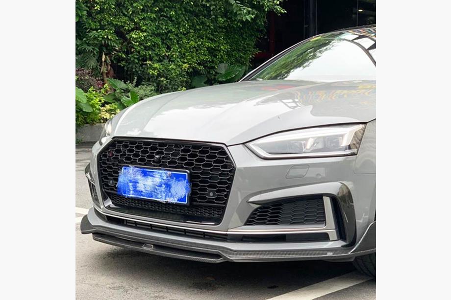 Audi A5 2016-2025 Front Bumper Lip V2 (for S-Line 2021-2025, Carbon) Image