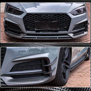 Front Bumper Flap V2 Extensions (for S-Line 2016-2020, Carbon) photo 4