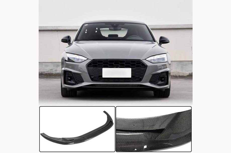 Audi A5 2016-2025 Front Bumper Lip V3 (for S-Line 2021-2025, Carbon) Image