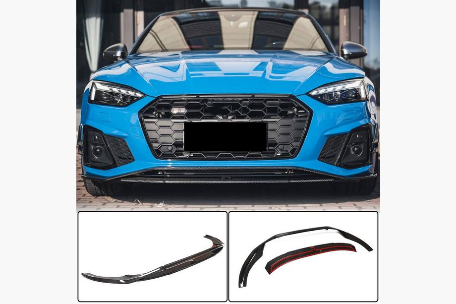 Audi A5 2016-2025 Front Bumper Lip V1 for S-Line 2021-2025 Carbon Image