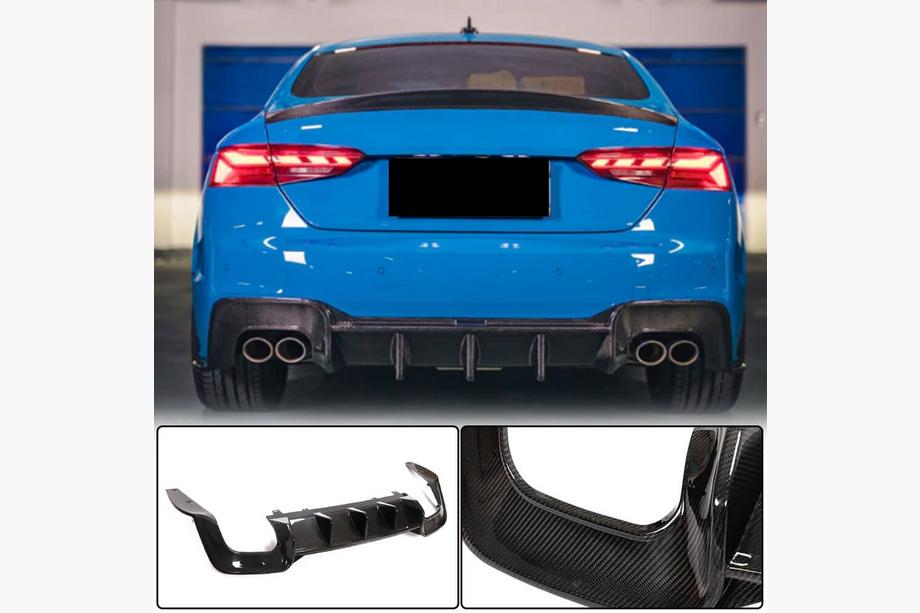 Audi A5 2016-2025 Rear Bumper Diffuser (Carbon) V2 Image