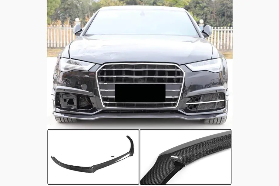 Audi A6 C7 2011-2017 Front Bumper Lip Carbon V3 for S-Line 2014-2018 Image