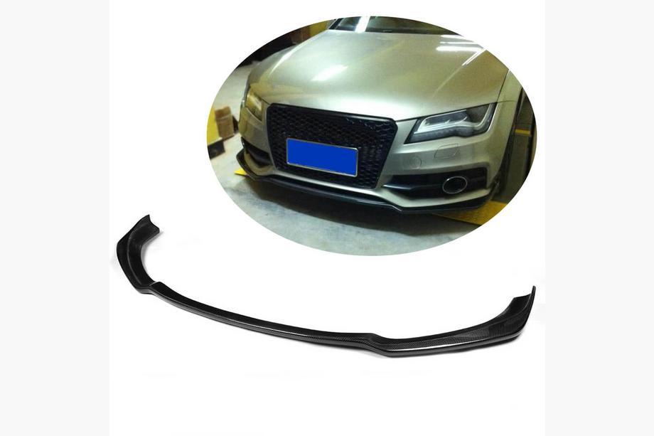 Audi A7 2010-2018 Front Bumper Lip V1 (for S-Line, 2010-2014, Carbon) Image