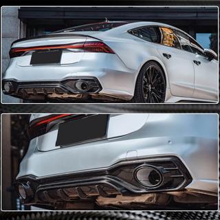 Rear bumper diffuser with exhaust tips (for S-Line 2018-2022, Dry Carbon) photo 4