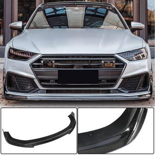 Front Bumper Lip Spoiler (for S-Line 2018-2022, Carbon) photo 1