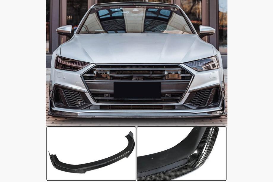 Audi A7 2018- Front Bumper Lip Spoiler (for S-Line 2018-2022, ABS) Photo 1