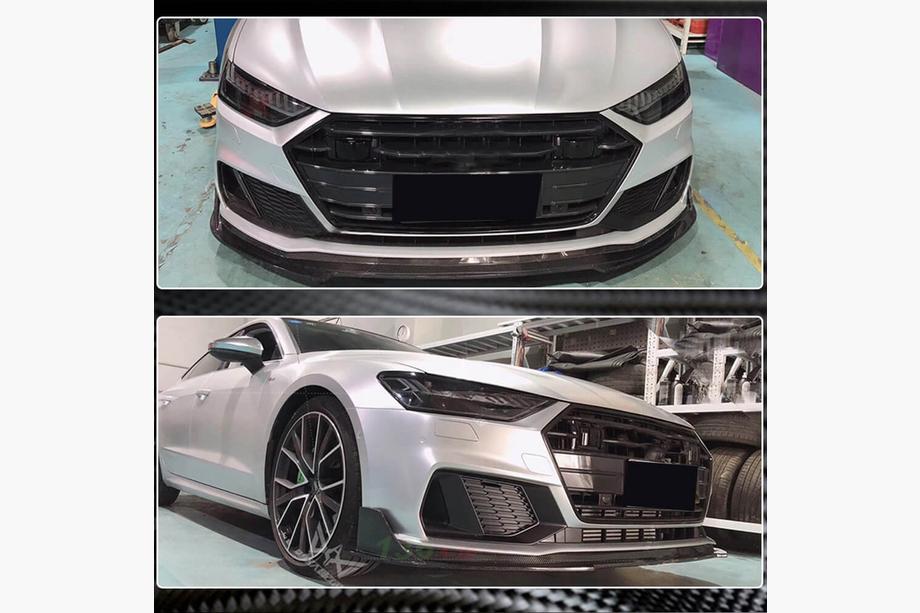 Audi A7 2018- Front Bumper Lip Spoiler (for S-Line 2018-2022, ABS) Photo 3