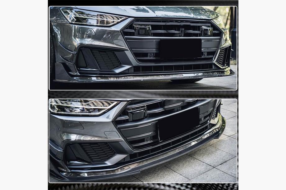 Audi A7 2018- Front Bumper Lip Spoiler (for S-Line 2018-2022, ABS) Photo 4
