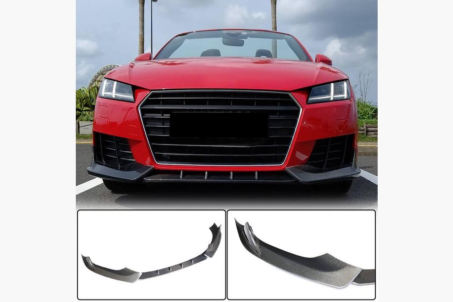 Audi TT 2014-2023 Front Bumper Lip V2 (for Base, 2014-2019, Carbon) Image