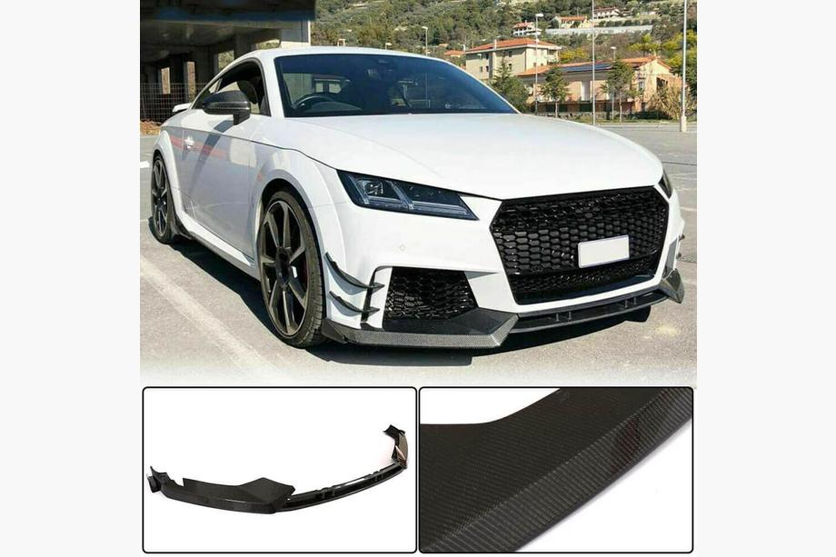 Audi TT 2014-2023 Front Bumper Lip Spoiler (for RS, 2016-2019, Carbon) Image