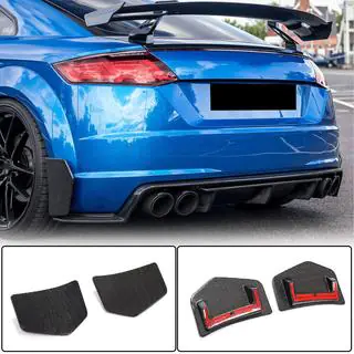 Rear Bumper Flap Extensions (for S-line/TTS/TTRS, 2014-2019, Carbon) photo 1