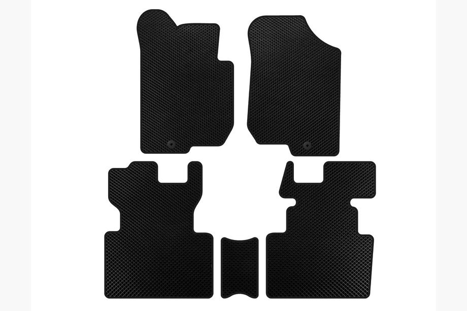 Kia Carens 1999-2012 EVA Floor Mats (2006-2012, 2 Rows, 7-Seater, Black) Image