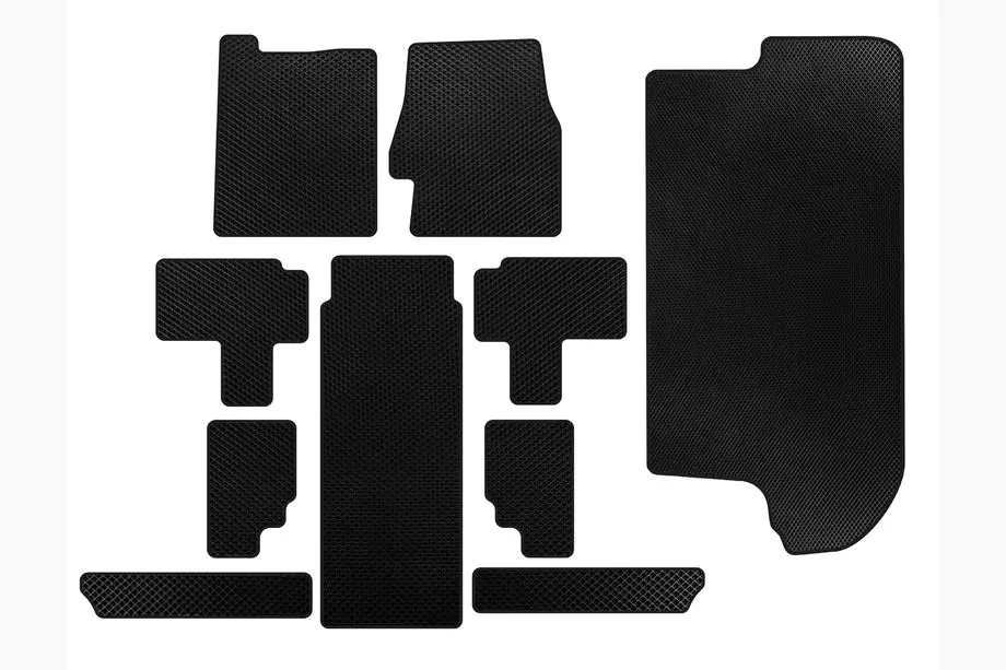 Kia Carnival 2002-2013 EVA Floor Mats (full interior, Black) Image