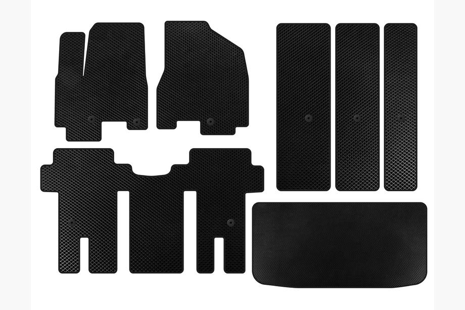 Kia Carnival 2014-2020 EVA Floor Mats (full interior, Black) Image