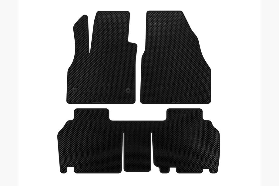 Renault Kangoo 2008–2020 EVA Floor Mats (2 Rows, 5-Door/7-Seater, Black) Image