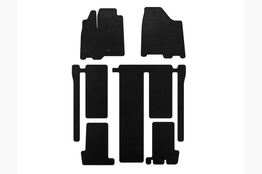 Toyota Sienna 2010-2020 EVA Floor Mats (3 Rows, Black) Image
