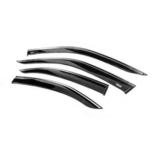 Window deflectors with chrome trim (4 pcs, Niken) Opel Mokka 2021- photo 2