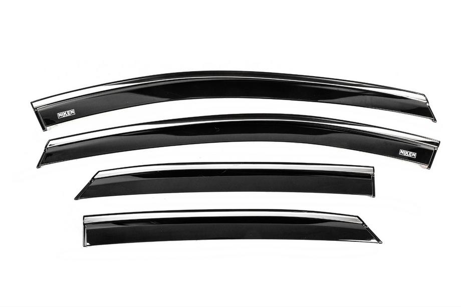 Ford Puma 2019- Window Deflectors with Chrome Trim (2024+, 4 pcs, Niken) Image