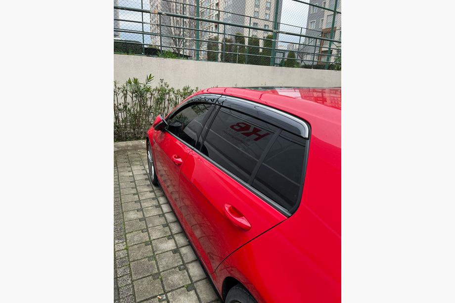 Volkswagen Golf 6 2008-2014 Window Deflectors with Chrome Trim HB (4 pcs, Sunplex Steinless) Image
