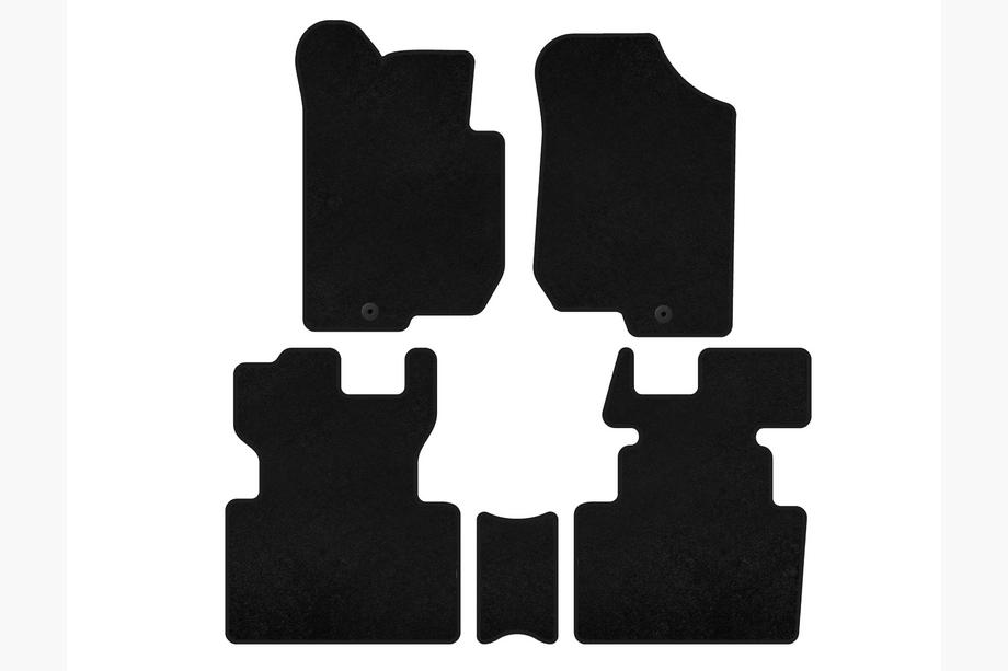 Kia Carens 1999-2012 Premium Textile Floor Mats (2006-2012, 2 Rows, 7-Seater, Black) Photo 1