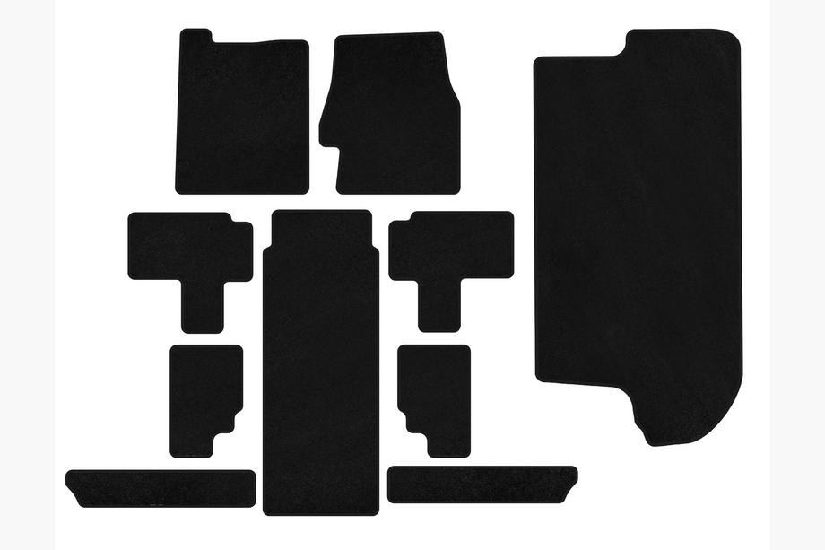 Kia Carnival 2002-2013 Textile Floor Mats Premium (Full Set, Black) Image