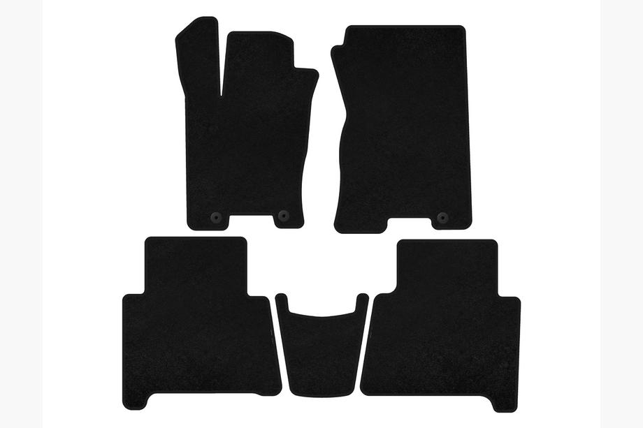 Kia Mohave 2008-2016 Textile Floor Mats Premium (2 Rows, Black) Image