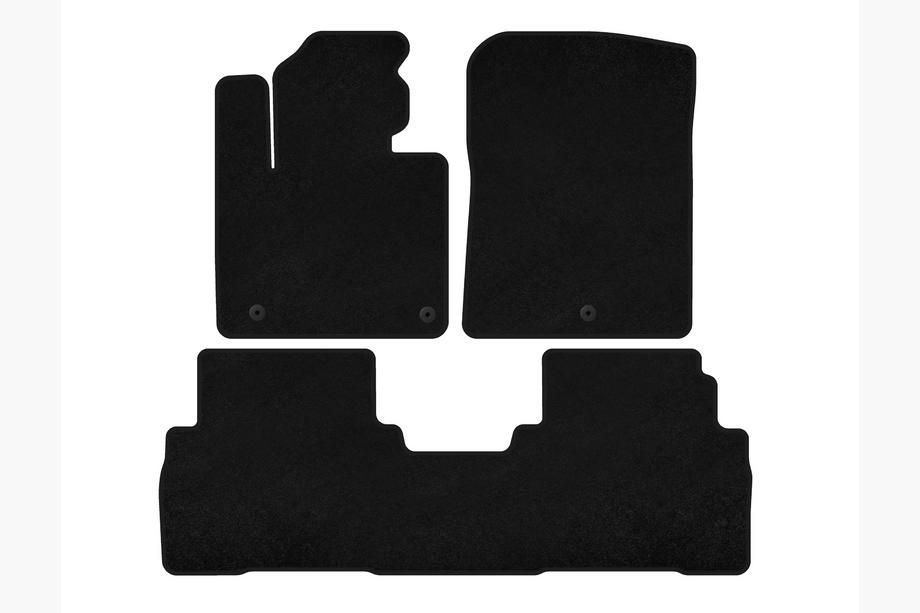 Kia Sorento III UM 2014-2020 Textile Floor Mats Premium (2 Rows, 7-Seater, Black) Image