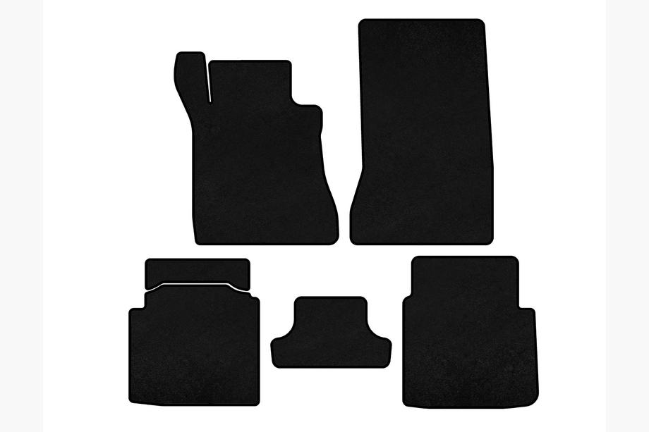 Mercedes S-class W126 1979-1991 Textile Floor Mats Premium (SD, Short Wheelbase, Black) Image