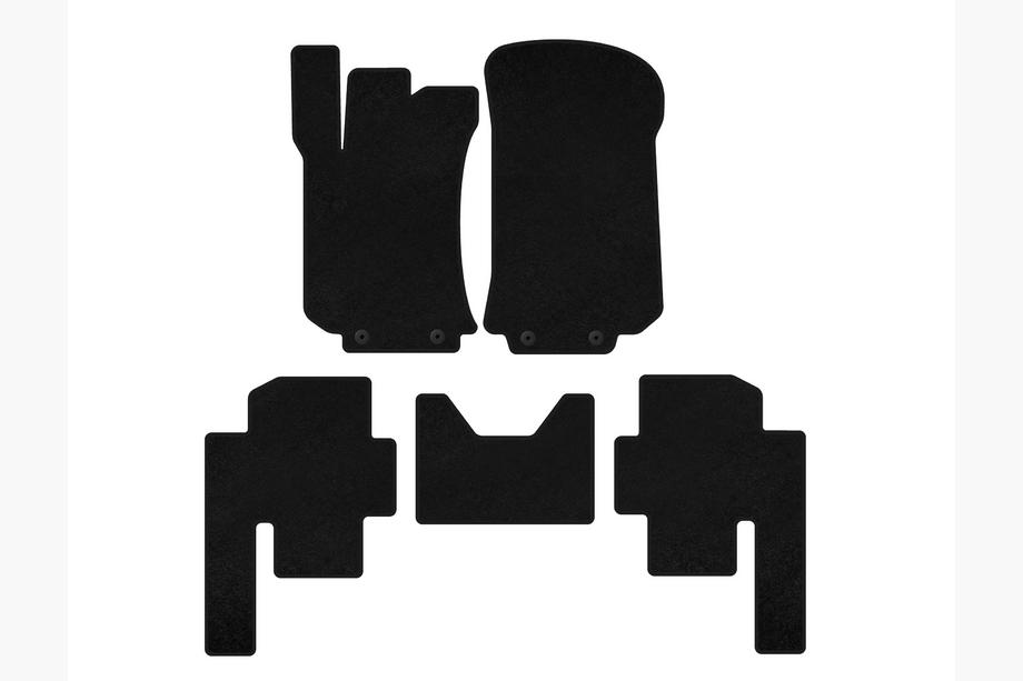 Mercedes R-class W251 2005-2017 Textile Floor Mats Premium (2 Rows, Black) Image