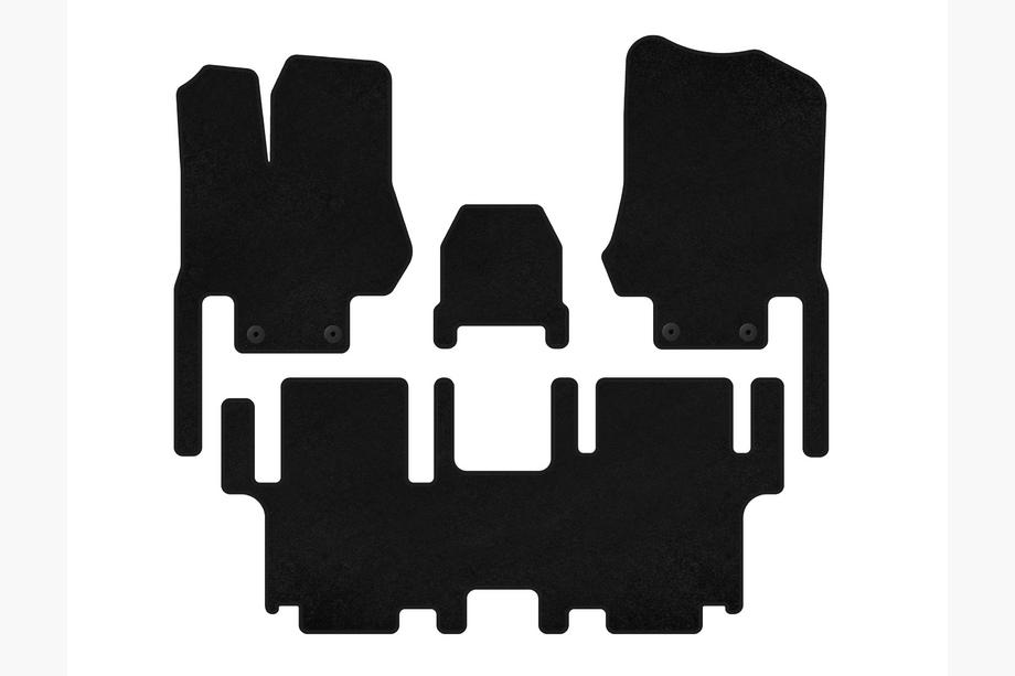 Nissan Quest 2011-2017 Textile Floor Mats Premium (2 Rows, 7-Seater, Black) Image