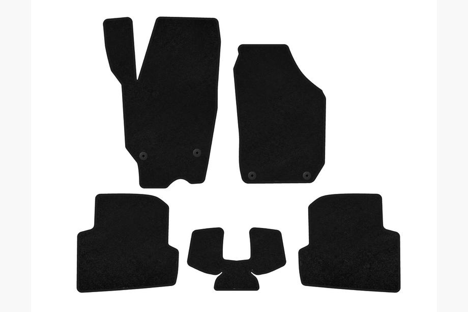 Skoda Fabia 2007-2014 Textile Floor Mats Premium (2010-2014, SW, Black) Image