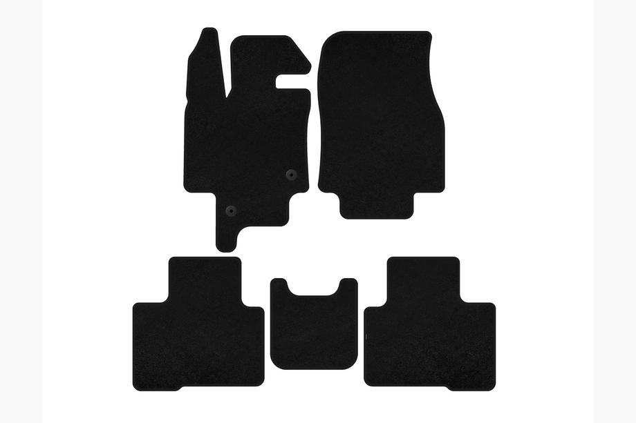 Toyota Highlander 2019- Textile Floor Mats Premium (2 Rows, 7-Seater, Black) Image