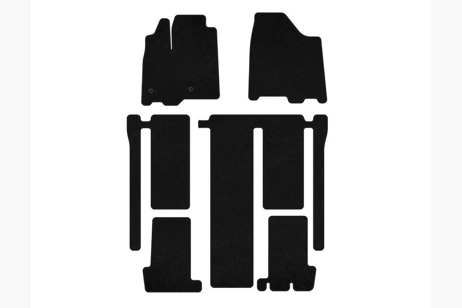 Toyota Sienna 2010-2020 Textile Floor Mats Premium (3 Rows, Black) Image