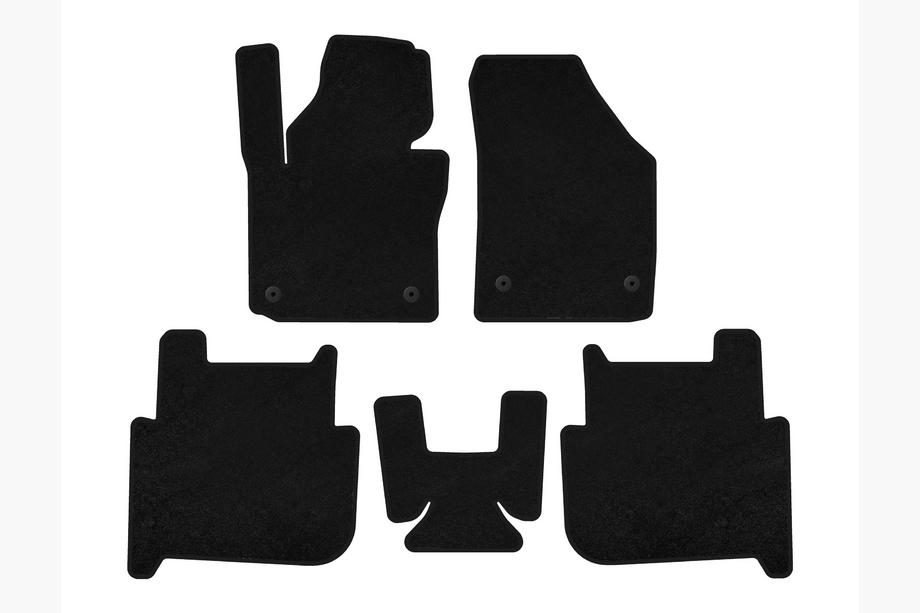 Volkswagen Touran 2003-2010 Premium Textile Floor Mats (2 Rows, 2006-2010, 7-Seater, Black) Image