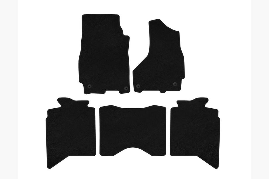 Dodge RAM (DS/DJ/D2) 2009–2024 Textile Floor Mats Classic (2013+, 5-Seater, Black) Image