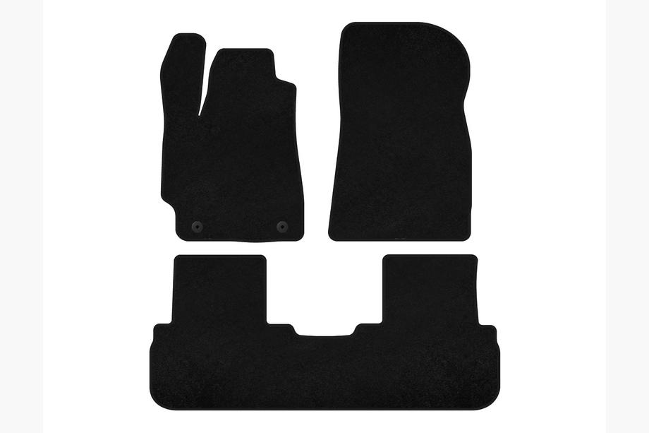 Toyota Highlander 2008-2013 Textile Floor Mats Classic (2 Rows, Black) Image