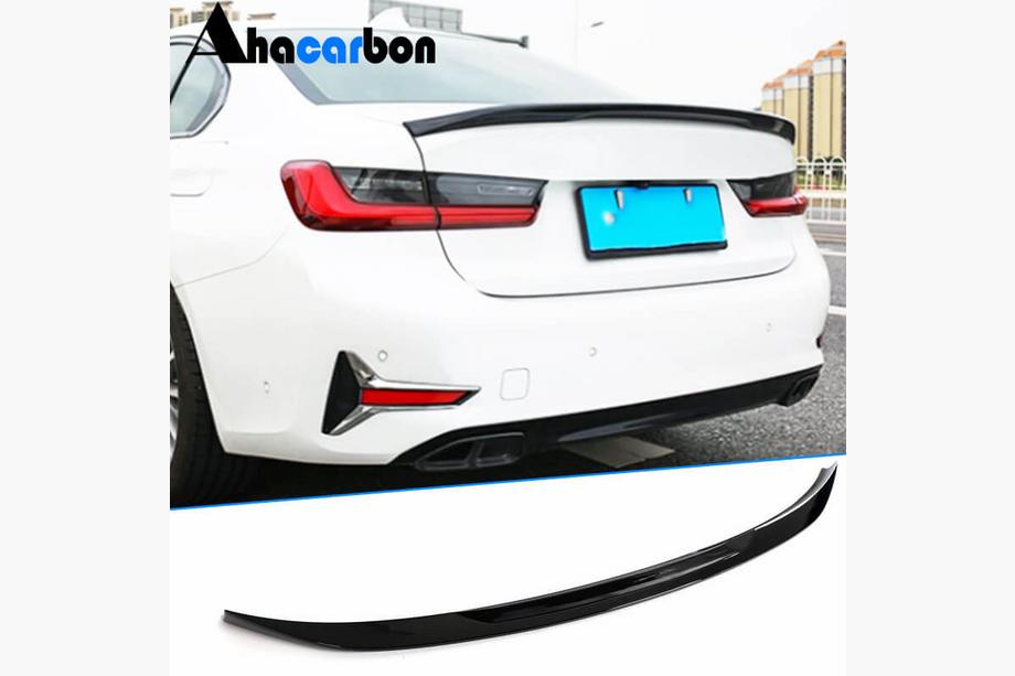 BMW 3 Series G20/G21 2018- Rear Trunk Spoiler Glossy Black ABS V3 (SD) Image