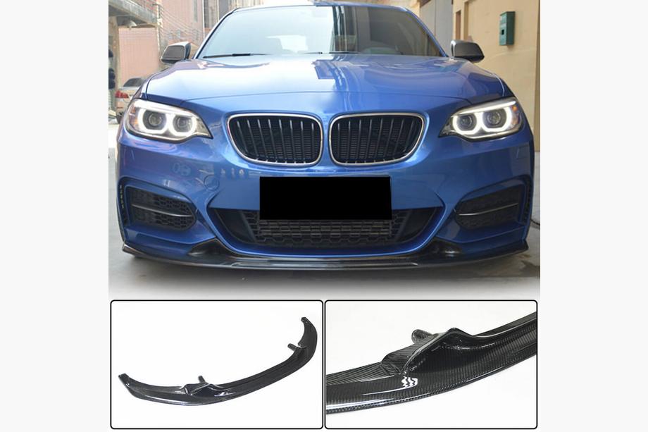 BMW 2 Series F22/F23 2014-2021 Front Bumper Lip V1 for F22/F23 M-Sport, Carbon Image