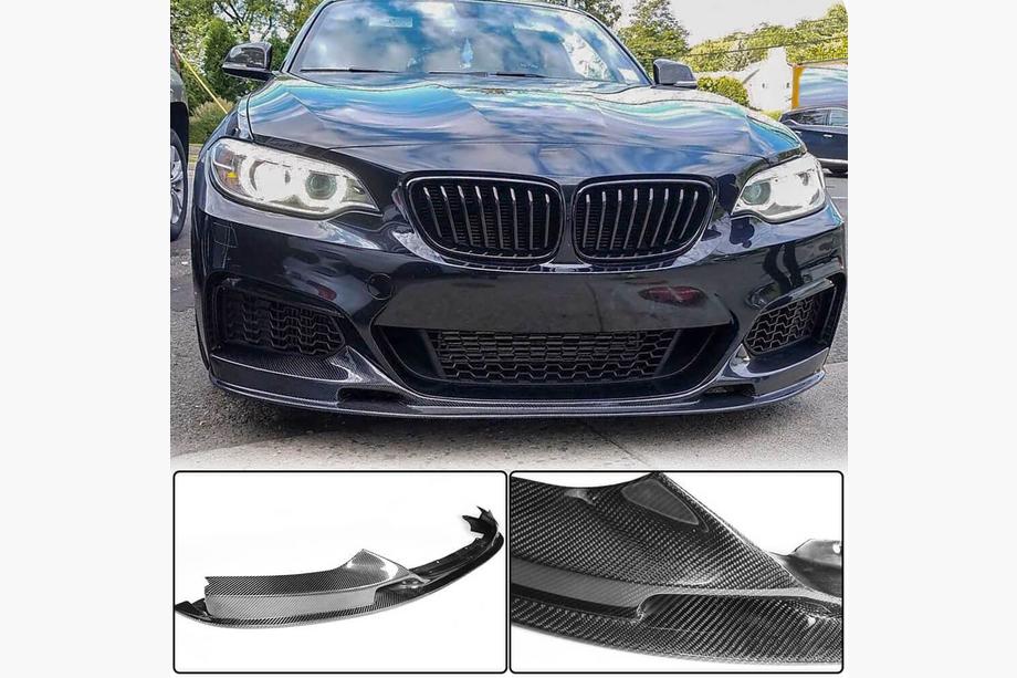 BMW 2 Series F22/F23 2014-2021 Front Bumper Lip V2 (for F22/23 M-Sport, Carbon) Photo 2
