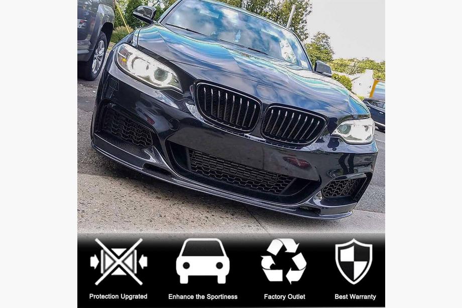BMW 2 Series F22/F23 2014-2021 Front Bumper Lip V2 (for F22/23 M-Sport, Carbon) Photo 3