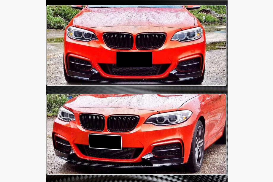 BMW 2 Series F22/F23 2014-2021 Front Bumper Lip V2 (for F22/23 M-Sport, Carbon) Photo 4