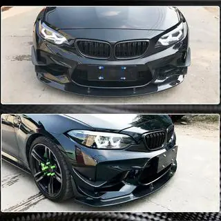 Front Bumper Lip V6 for F87 M2, Carbon photo 3