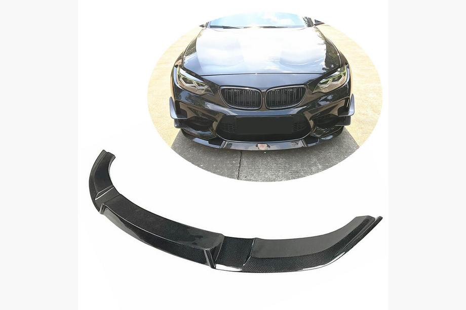 BMW 2 Series F22/F23 2014-2021 Front Bumper Lip V5 (for F87 M2, Carbon) Image